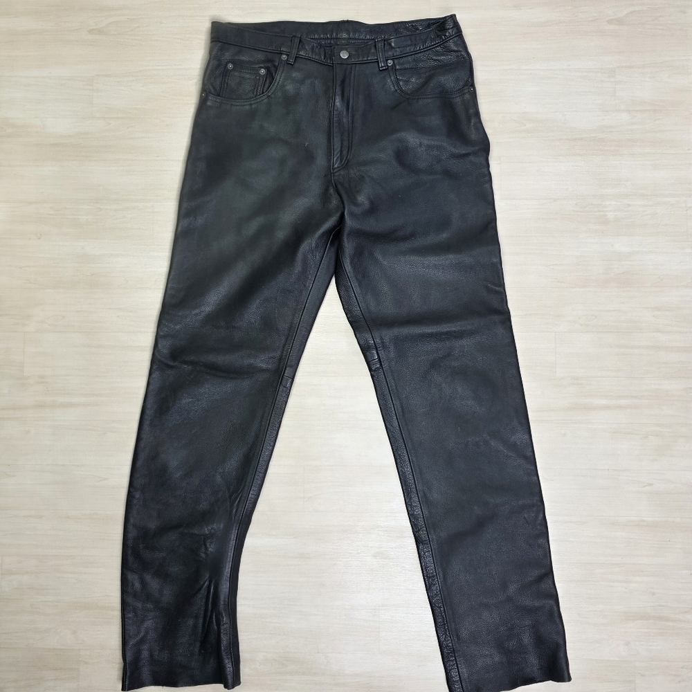 Indian Motorcycle Vintage Leather Pants Cowhide Black Canada Size 34 x 34‎